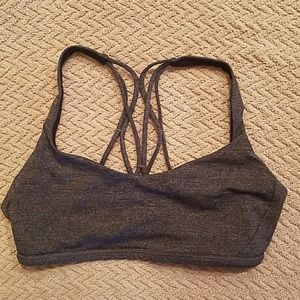 Grey strappy lululemon sports bra